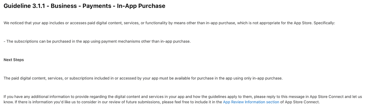 Apple's boilerplate response